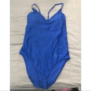 AERIE ROYAL BLUE STRAPY BACK ONE PIECE - XL REG